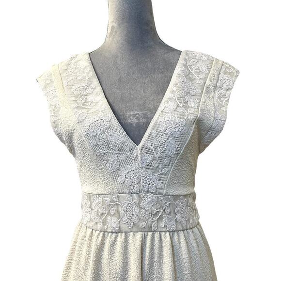 ZARA Short Jumpsuit Womens Small White Textured Insert Lace Sleeveless Backless - Picture 5 of 6